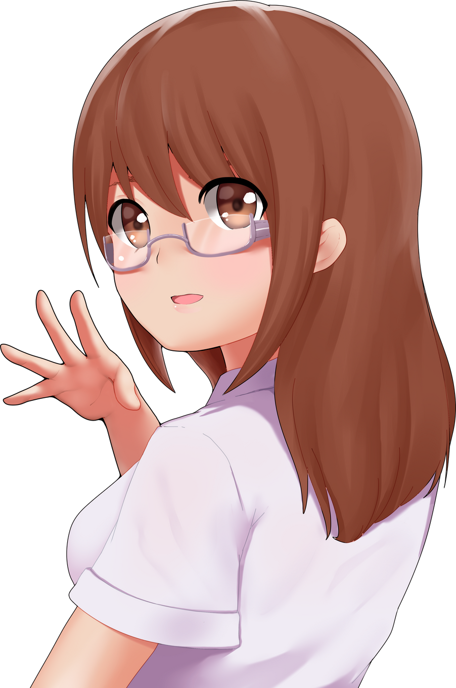 Anime Girl Wearing Eyeglasses  