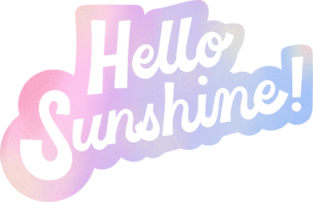 Gradient Holo Retro Vintage Hello Sunshine Typography